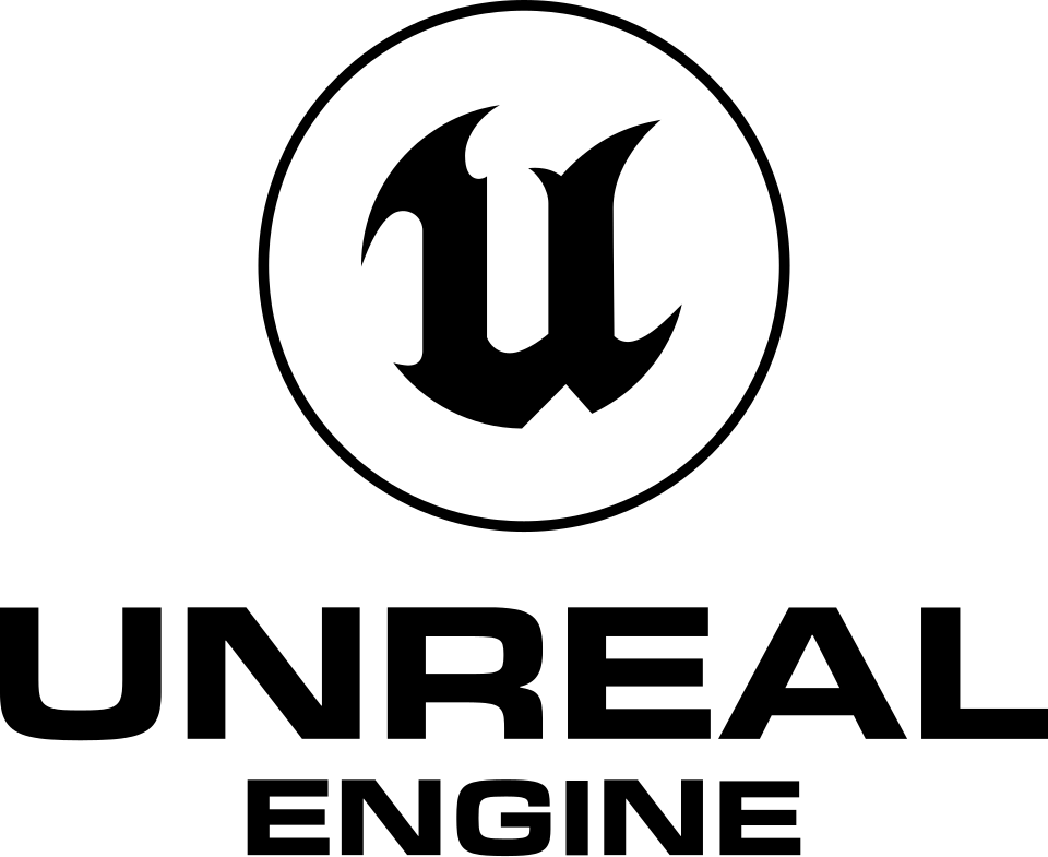 Unreal Engine logo, Rigyd simulation-ready assets are compatible with Unreal Engine